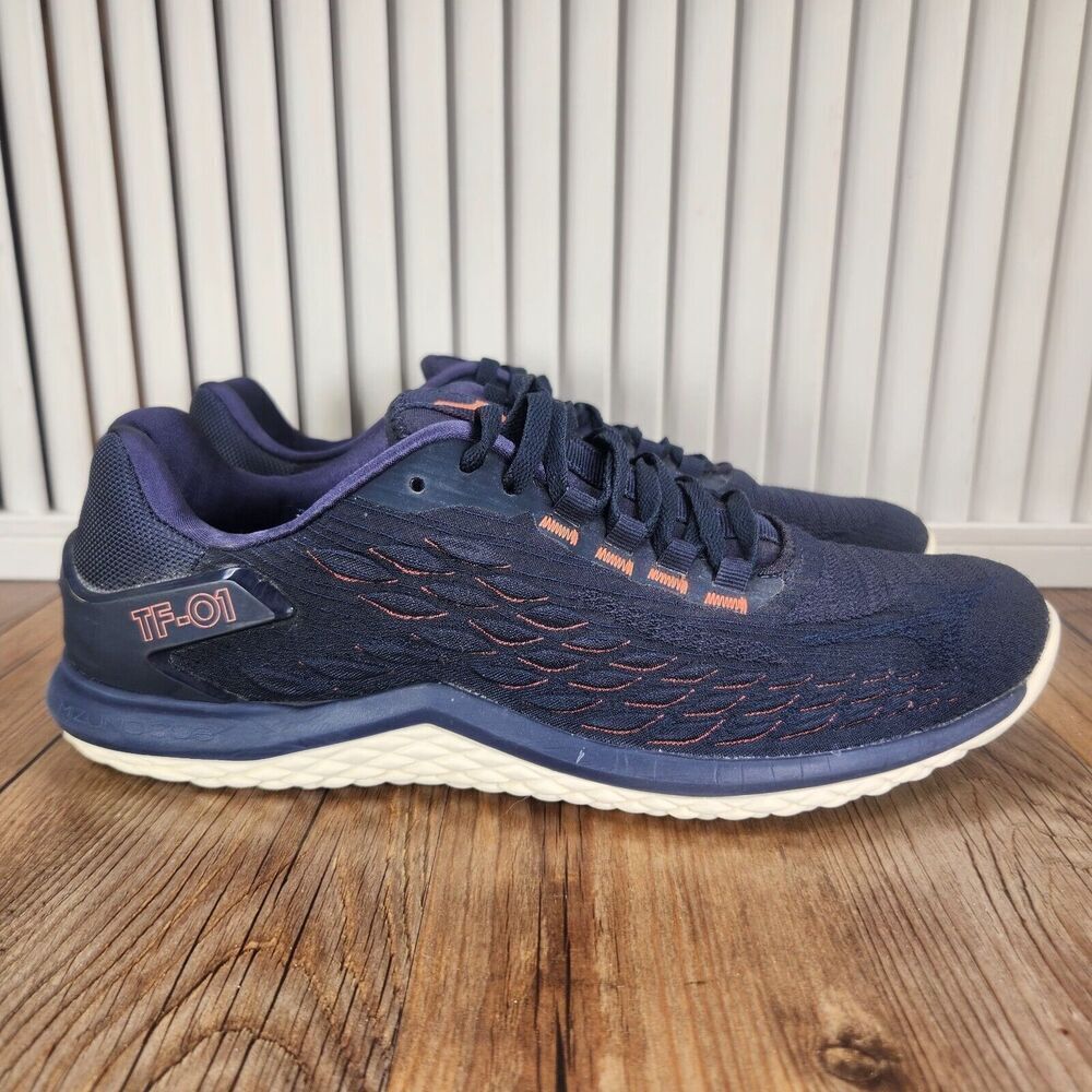 Mizuno TF-01 Womens Sz 9.5 Blue Orange Athletic Running Training Sneakers Shoes